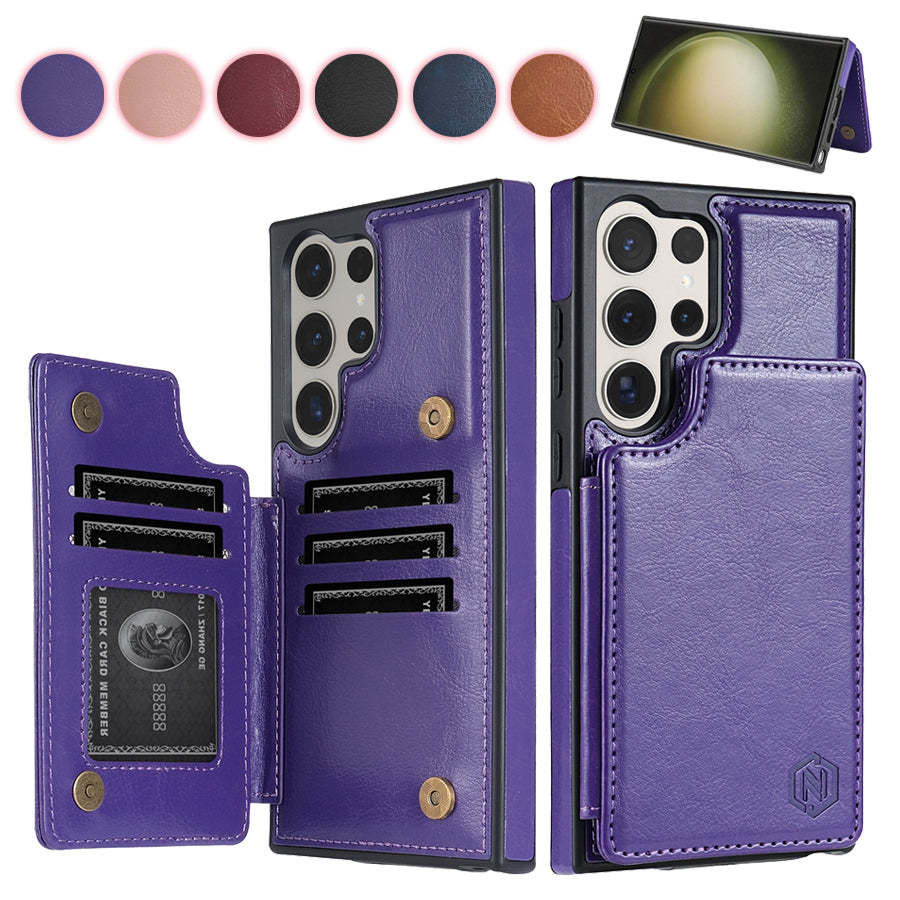 RFID Blocking Card Holder Leather Case For Galaxy