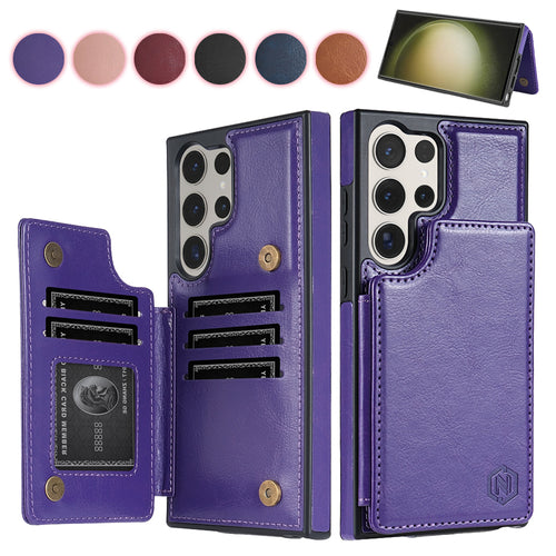 RFID Blocking Card Holder Leather Case For Galaxy