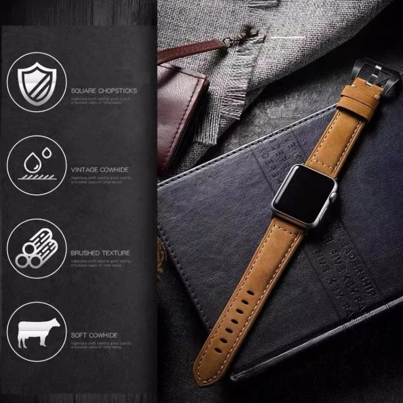 WatchLux - Premium Leather Strap for Apple Watch