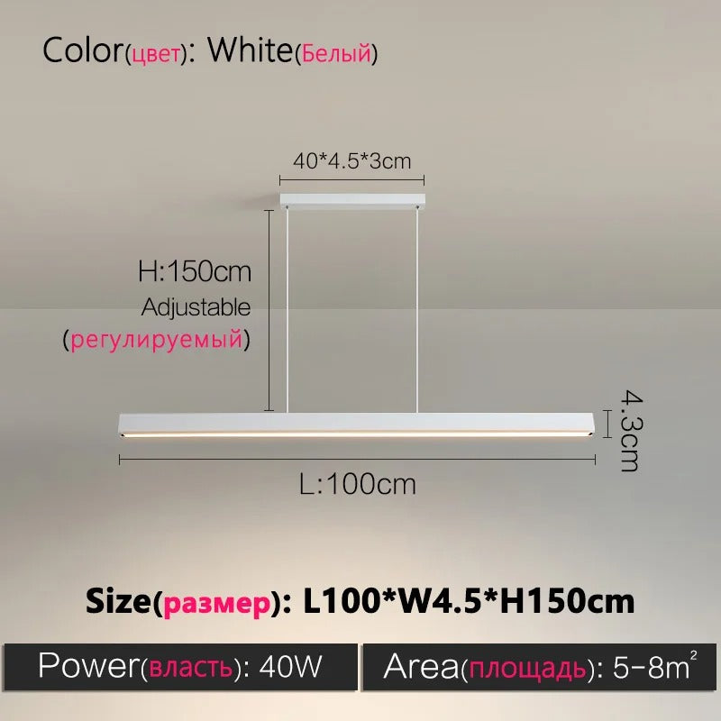 LumiStyle - Modern LED Long Strip Chandelier Lamp