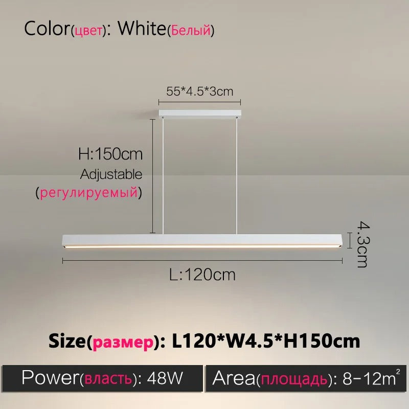 LumiStyle - Modern LED Long Strip Chandelier Lamp