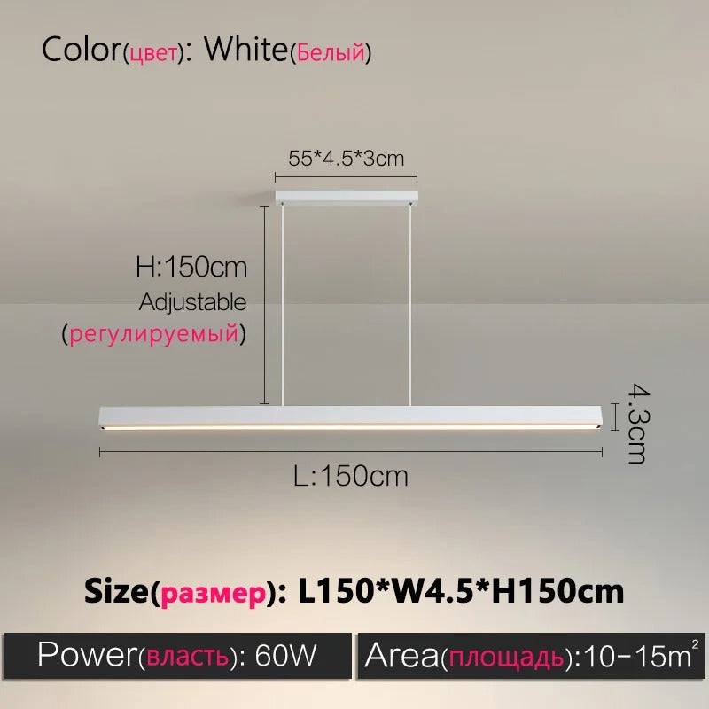 LumiStyle - Modern LED Long Strip Chandelier Lamp