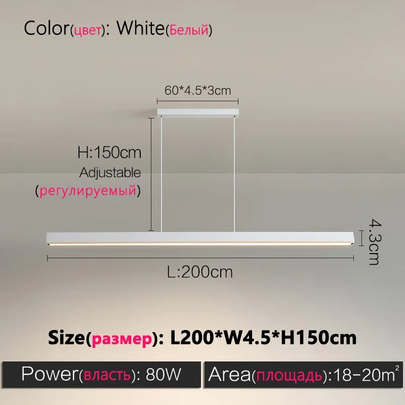 LumiStyle - Modern LED Long Strip Chandelier Lamp