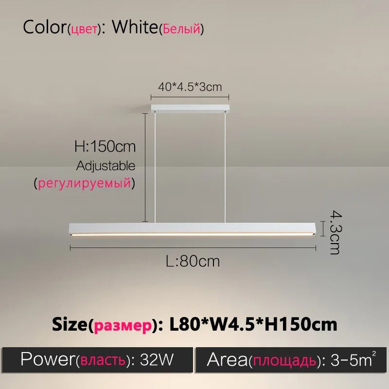 LumiStyle - Modern LED Long Strip Chandelier Lamp
