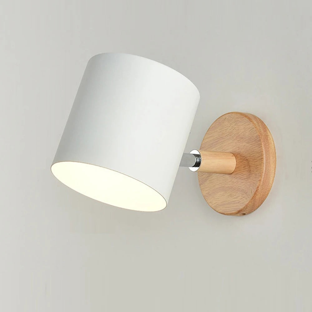 Luminos Nordic Macaron LED Wall Sconce - Minimalist Solid Wood Indoor Light