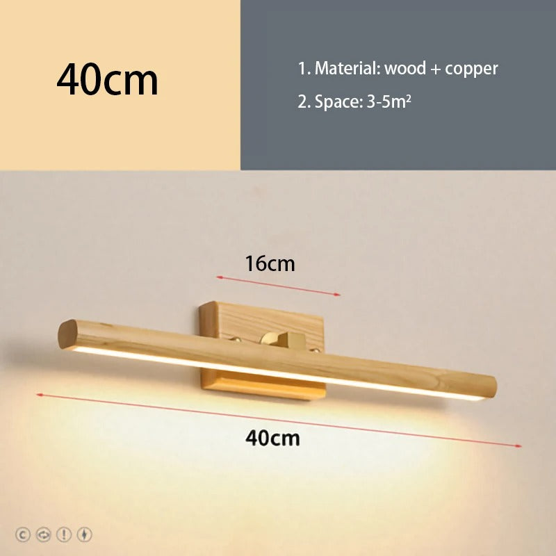 Nordic Home - Rotatable Wood LED Wall Lamp for Mirror Lighting