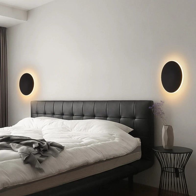 ZenithGlow Round LED Wall Lamp with Touch Sensor and Dimmable Light