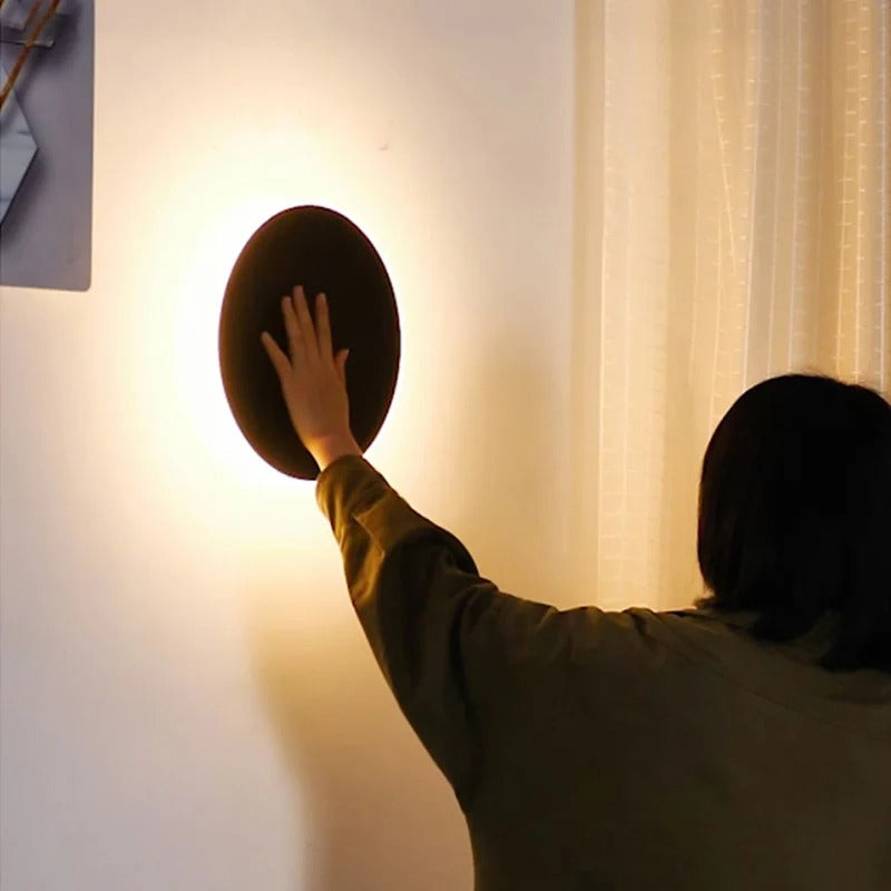 ZenithGlow Round LED Wall Lamp with Touch Sensor and Dimmable Light