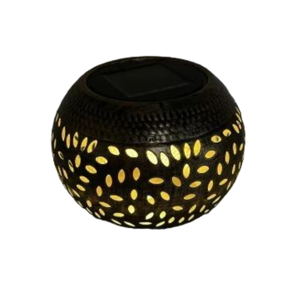 Portable Solar Table Lights - Outdoor LED Lantern with Hollow Pattern, Decorative Waterproof Garden Patio Lamp