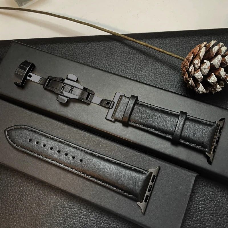 Gleam & Glow - Genuine Leather Apple Watch Band - Compatible with 40-49mm