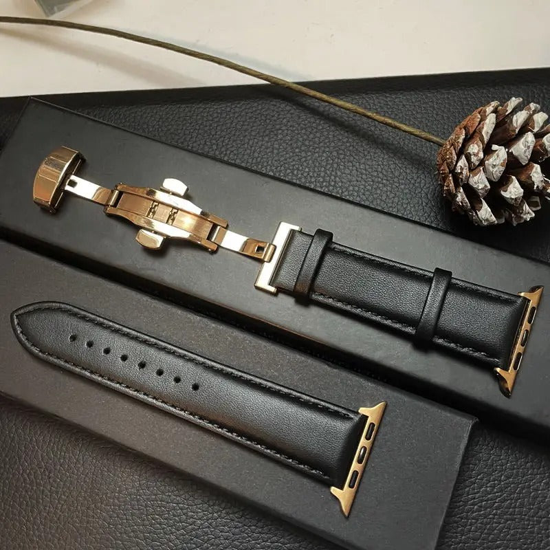 Gleam & Glow - Genuine Leather Apple Watch Band - Compatible with 40-49mm