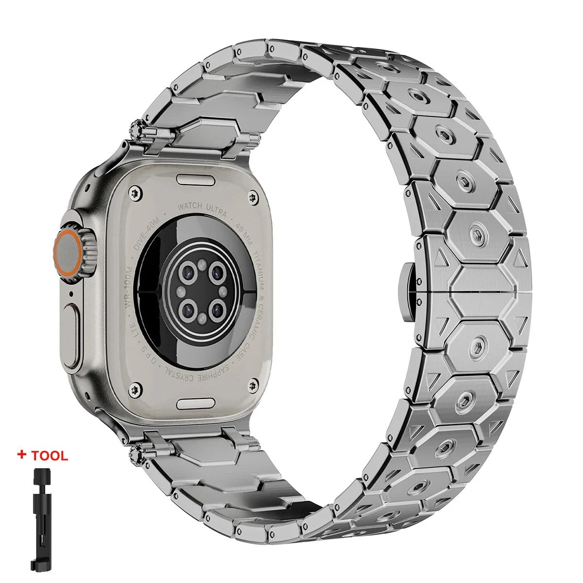 Chronos Links - Titanium Steel Watch Strap for Apple Watch (42–49mm)
