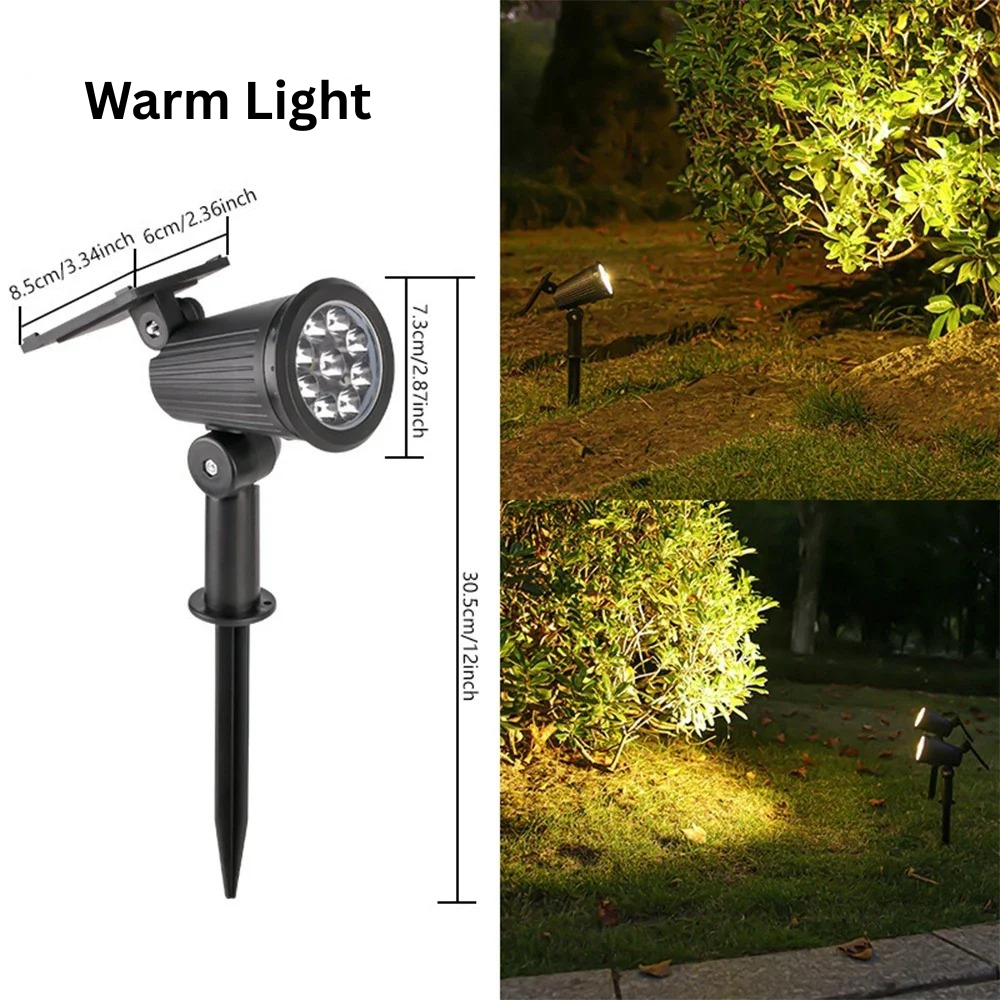 9-LED Solar Spot Lights, RGB - IP65 Waterproof Outdoor Landscape Spotlight