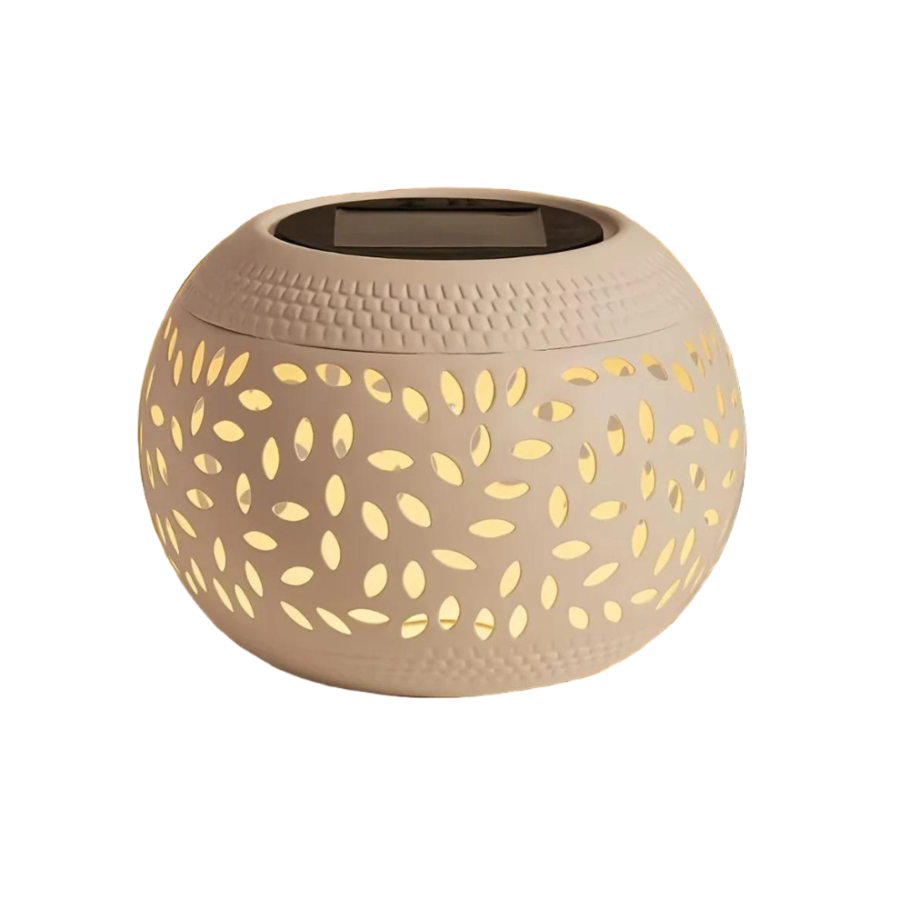 Portable Solar Table Lights - Outdoor LED Lantern with Hollow Pattern, Decorative Waterproof Garden Patio Lamp