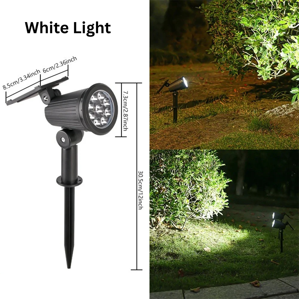 9-LED Solar Spot Lights, RGB - IP65 Waterproof Outdoor Landscape Spotlight