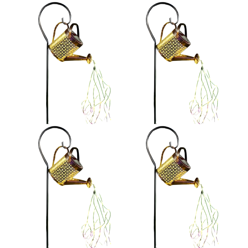 Metal Solar Watering Can Lanterns with Hooks | Waterproof LED Lights Outdoor Garden Decorative Lamps