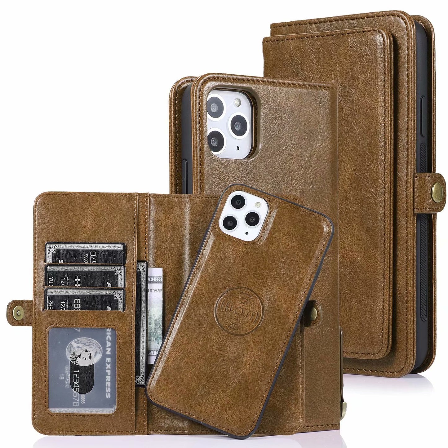 Detachable (2 in 1) Leather Wallet iPhone Case