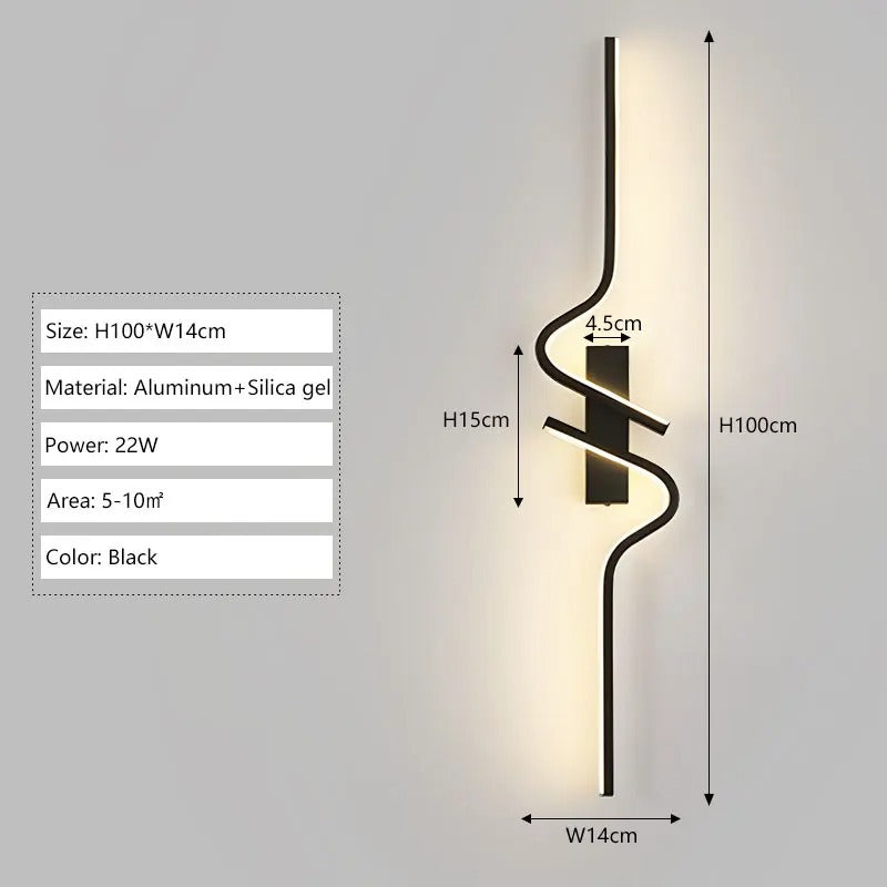 Modern LED Wall Lamp - Long Strip Up & Down Light for Bedroom, Hallway Wall Sconce Decor