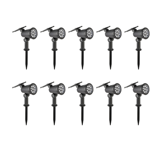 9-LED Solar Spot Lights, RGB - IP65 Waterproof Outdoor Landscape Spotlight