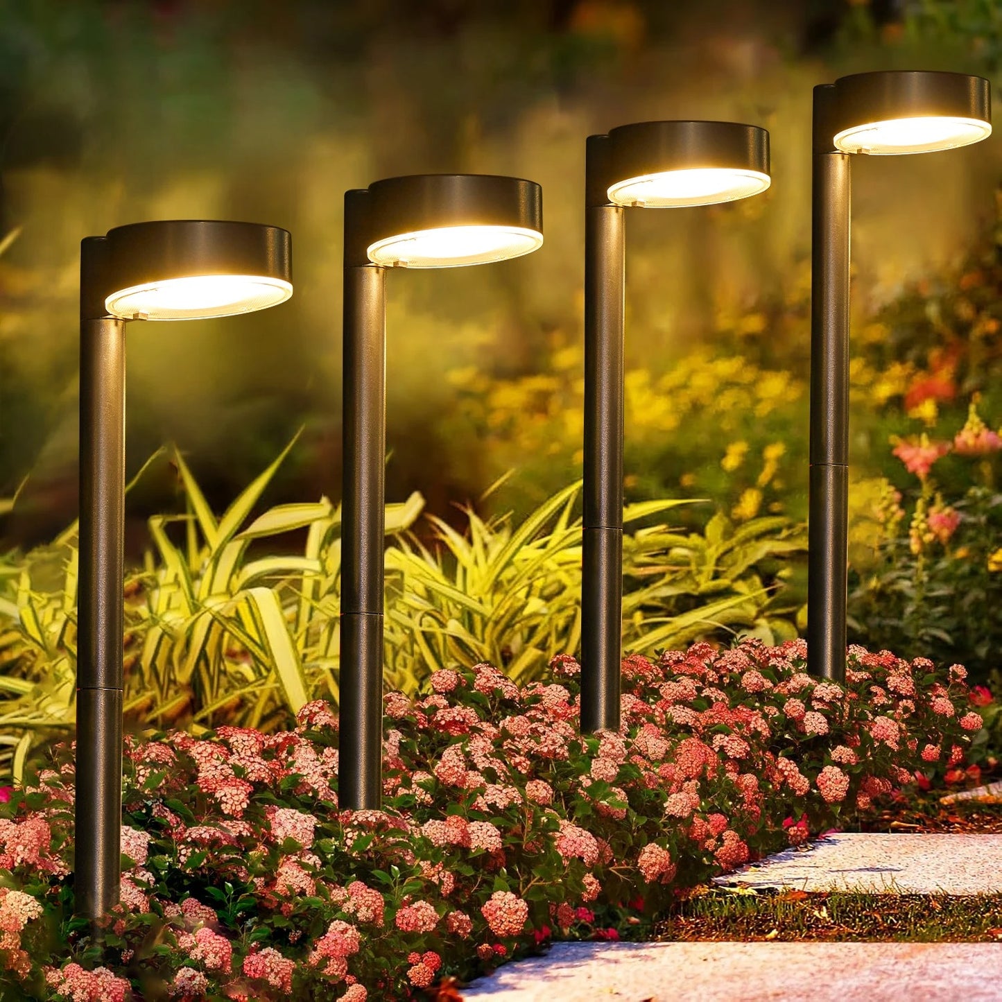 12-LED Bright Solar Lights For Pathway Outdoor Waterproof