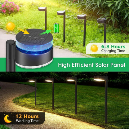 12-LED Bright Solar Lights For Pathway Outdoor Waterproof