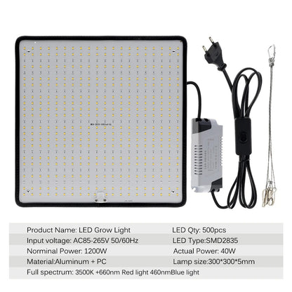 1200W 500-LED Grow Lights For Indoor Plants