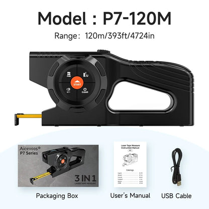Aicevoos 4-in-1 Laser Tape Measure & Distance Meter with Digital LCD Display