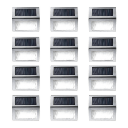PrimeLights - Stainless Steel Premium LED Solar Deck Step Lights Outdoor Waterproof