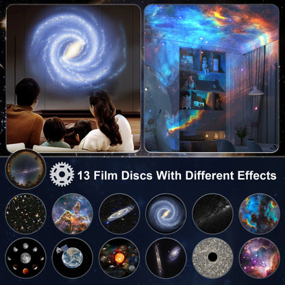 13-in-1 Galaxy Projector - Ultra HD Planetarium Star Projector, Realistic Sky Night Light for Bedroom Ceiling