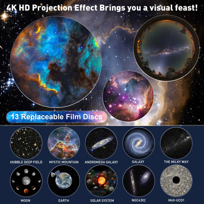 13-in-1 Galaxy Projector - Ultra HD Planetarium Star Projector, Realistic Sky Night Light for Bedroom Ceiling