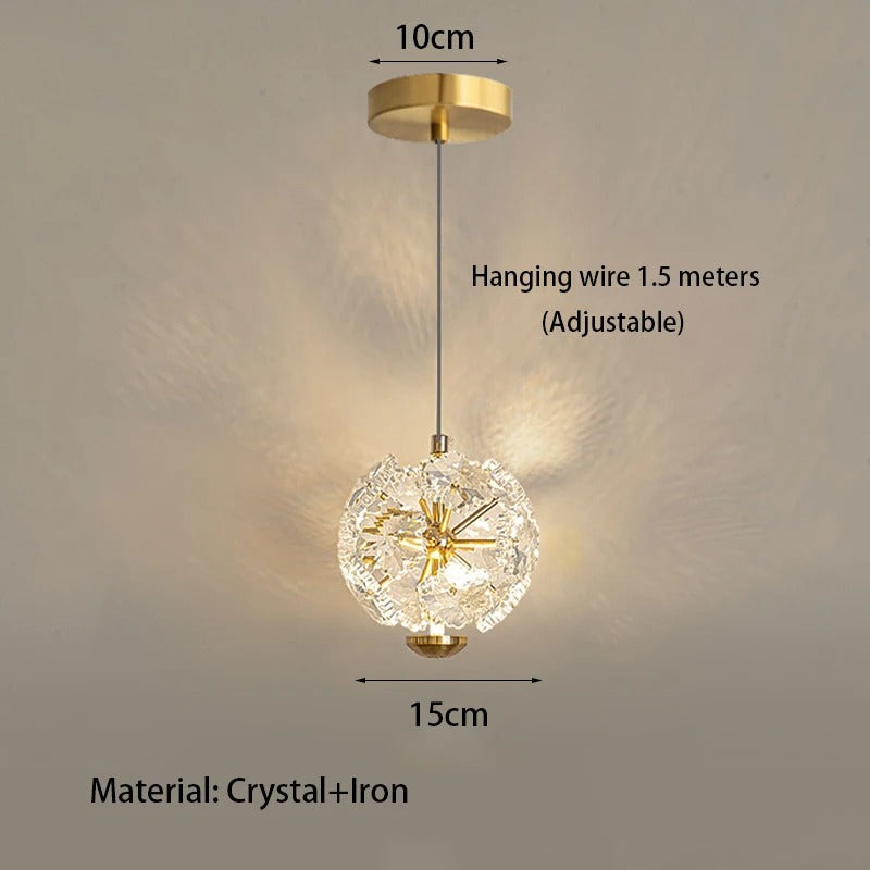 LuxeBloom Modern Dandelion Crystal Headboard Chandelier