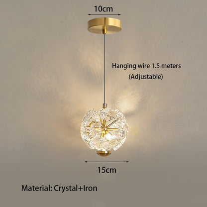 LuxeBloom Modern Dandelion Crystal Headboard Chandelier