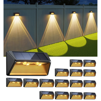 AuraDeck - Solar Fence Lights Convex Lensed LED Outdoor Lighting