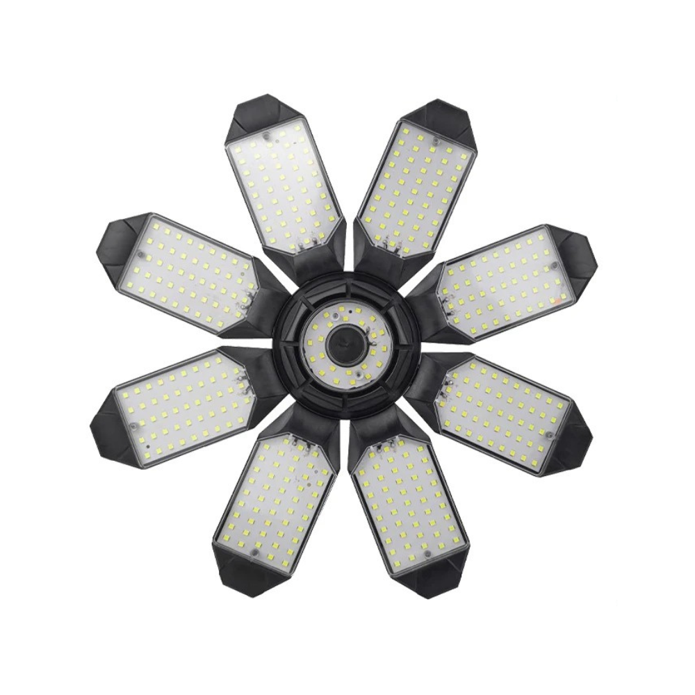 PremiumLux 200W LED Garage Light - Adjustable & Foldable Panels for Workshop & Warehouse