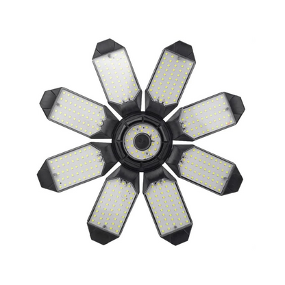PremiumLux 200W LED Garage Light - Adjustable & Foldable Panels for Workshop & Warehouse