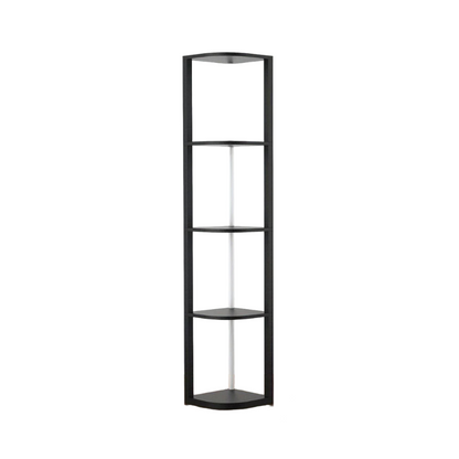 64" Corner Shelf with RGB LED Lights, Modern Tall Bookshelf Display Cabinet Remote Control for Living Room Bedroom