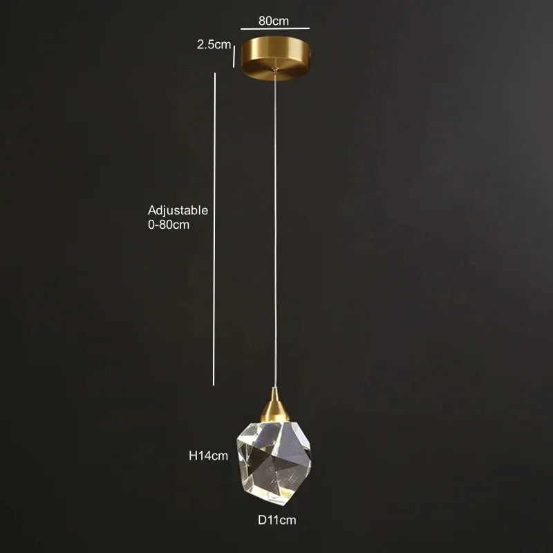 LumiDecor Nordic LED Crystal Ball Chandelier - 1/3/5 Head Gold Pendant Light