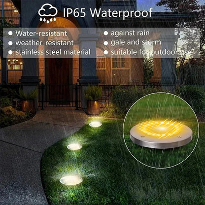 BrightPath - 20 LEDs Solar Ground Lights Outdoor Waterproof