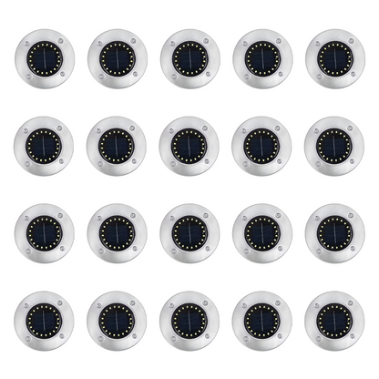 BrightPath - 20 LEDs Solar Ground Lights Outdoor Waterproof