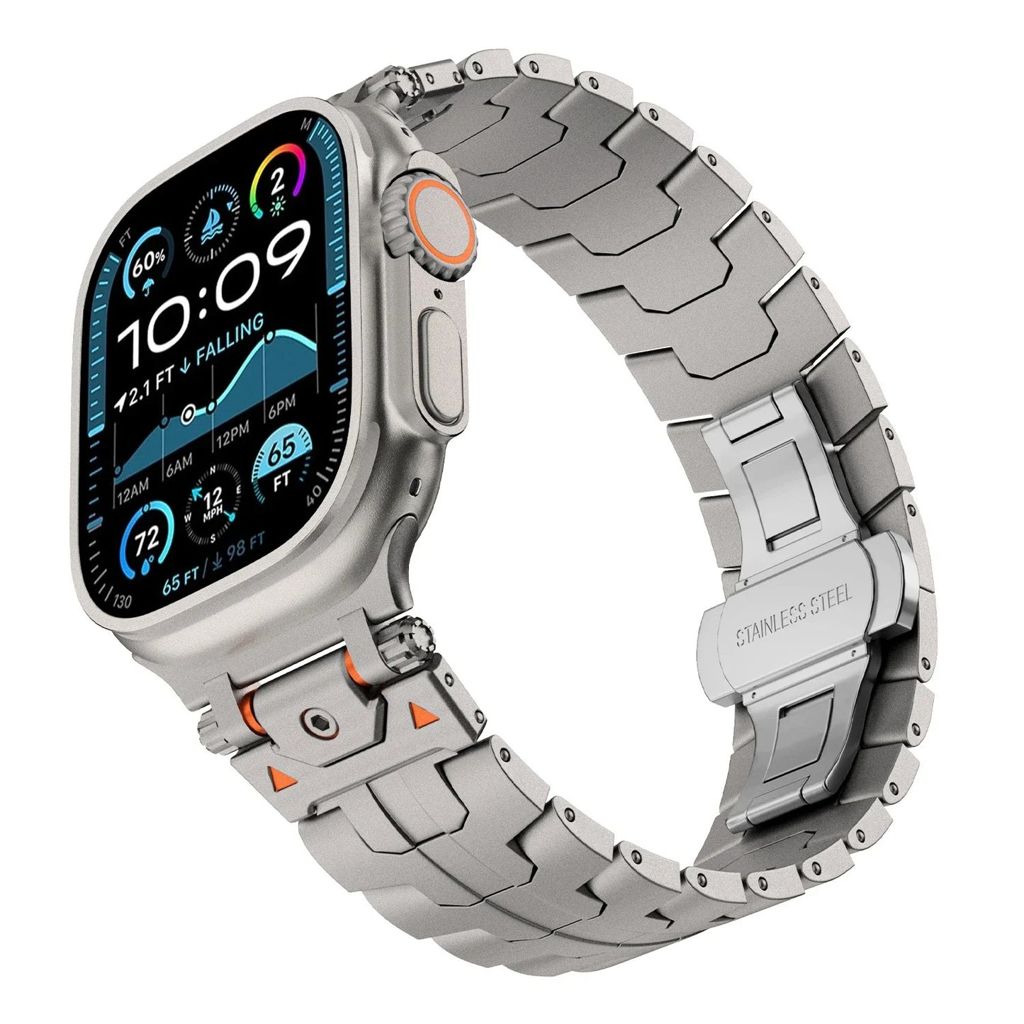 Steelux - Stainless Steel Watch Strap for Apple Watch (42–49mm)