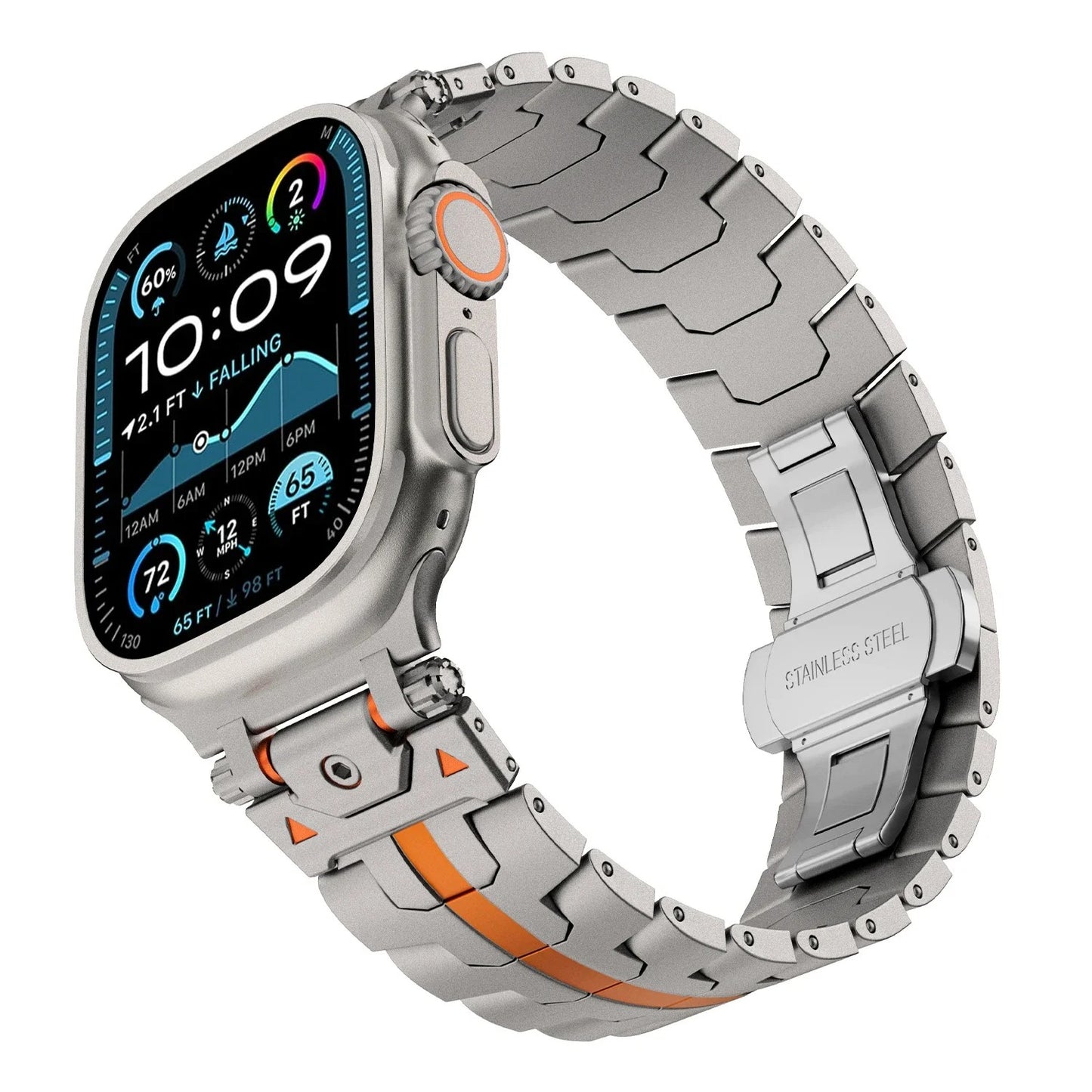 Steelux - Stainless Steel Watch Strap for Apple Watch (42–49mm)