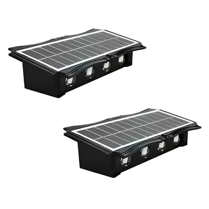Bright Solar Lights for Walls, 8-LED RGB Outdoor Waterproof Up/Down Accent Lighting