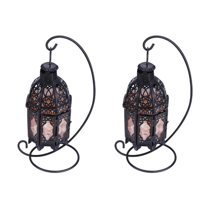 Elegant Aura - Natural Crystal Salt Lamp with Vintage Iron Frame