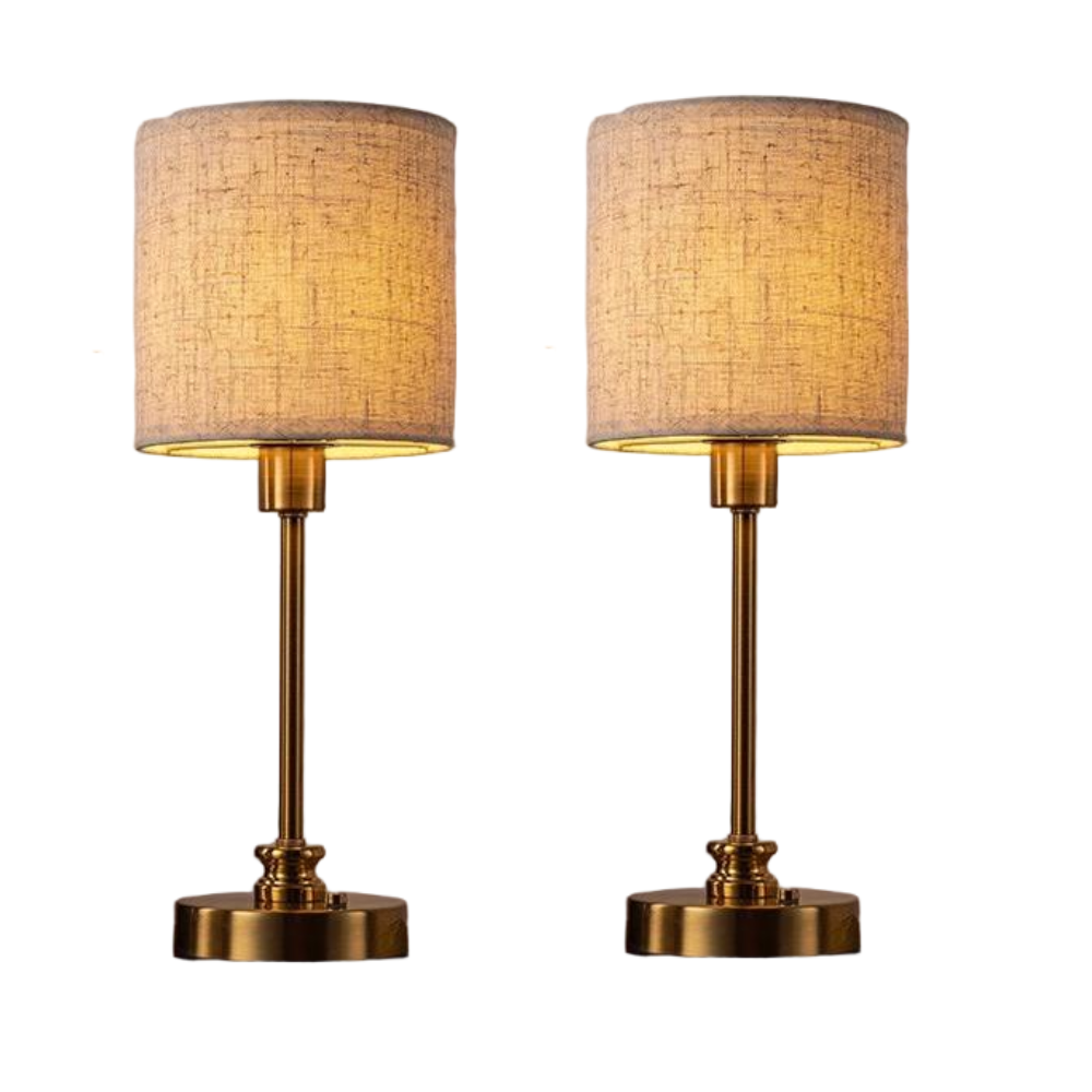 Rechargeable Cordless Bedside Lamp, 3-Level Dimmable Fabric Touch Table Lamp with USB-C Port