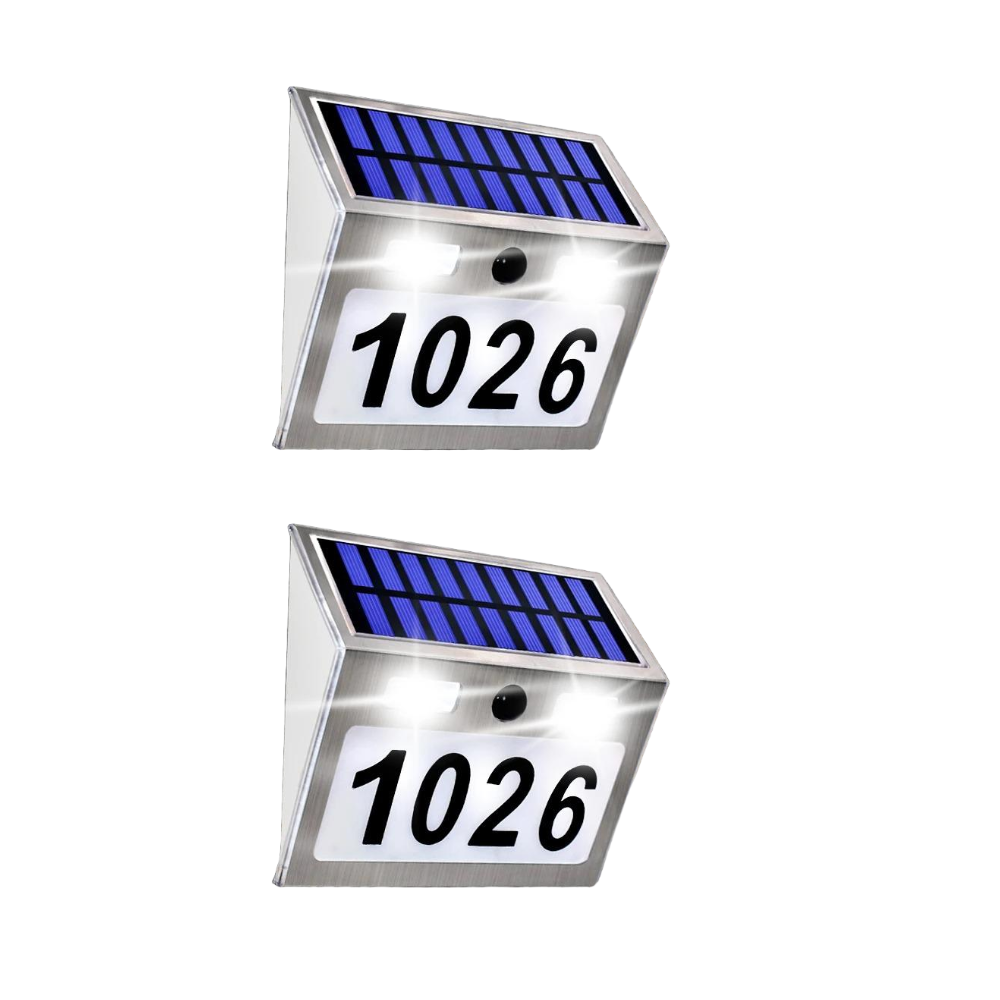 Customizable Solar House Number Light - Stainless Steel 200LM LED with Motion Sensor for Home Garden Door