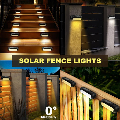 32-LED Solar Fence Lights Outdoor Waterproof for Decks, Walls, Stairs & Garden Pathway Lighting