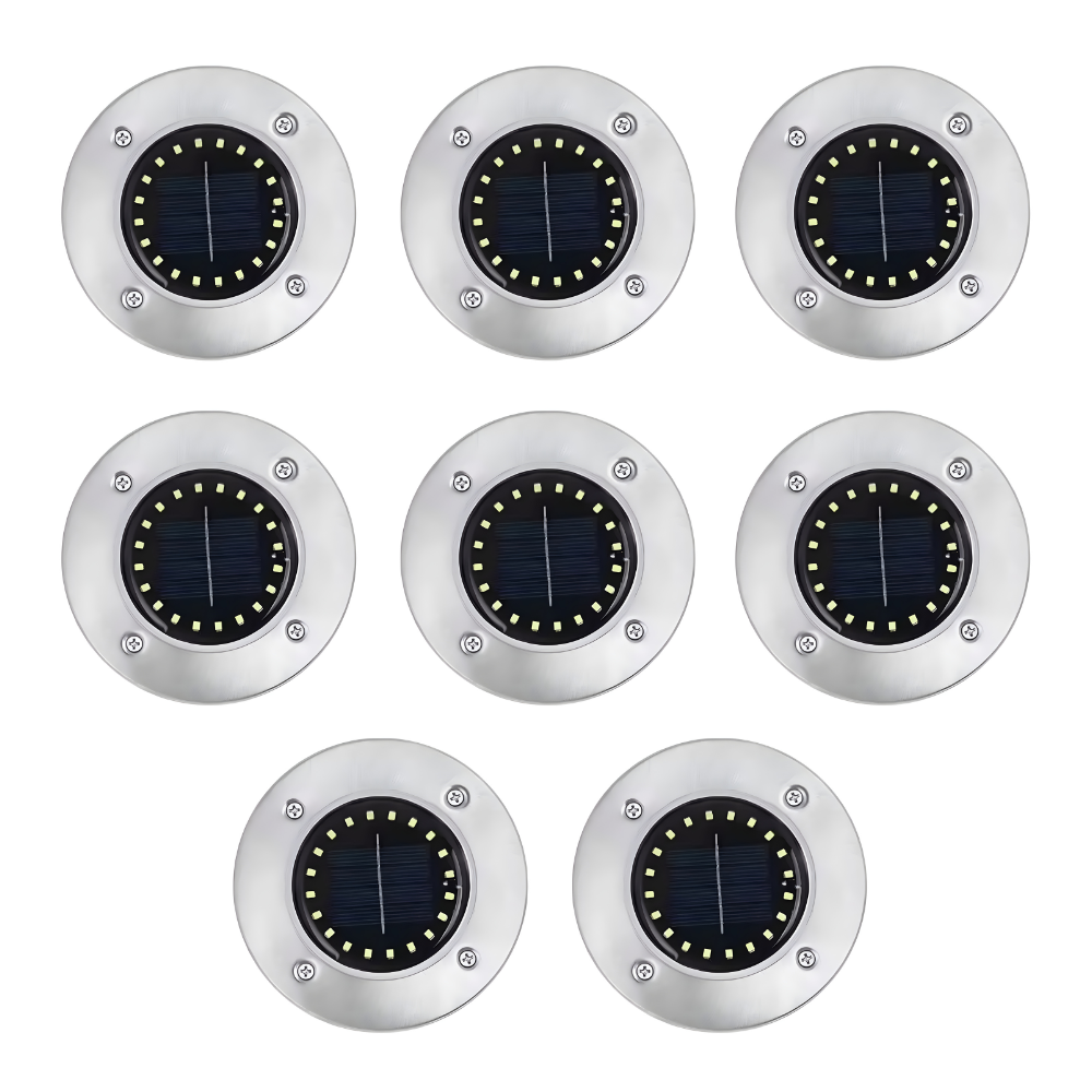 BrightPath - 20 LEDs Solar Ground Lights Outdoor Waterproof