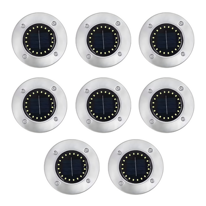 BrightPath - 20 LEDs Solar Ground Lights Outdoor Waterproof