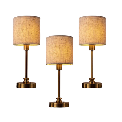 Rechargeable Cordless Bedside Lamp, 3-Level Dimmable Fabric Touch Table Lamp with USB-C Port