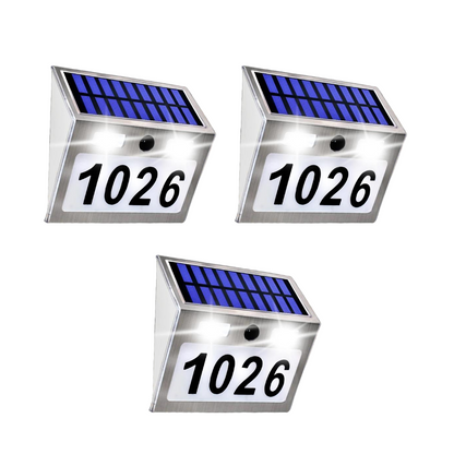 Customizable Solar House Number Light - Stainless Steel 200LM LED with Motion Sensor for Home Garden Door